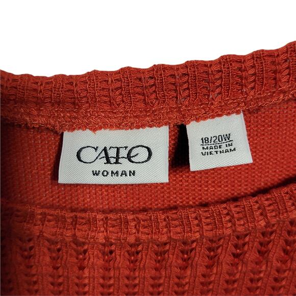 Cato Woman Orange Knit Sleeveless Sweater Size 18/20W - Picture 4 of 10